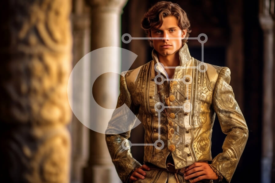 Intra Συλλεκτικό Ξύλινο Παζλ Plywood  4mm - Πορτρέτο ενός άνδρα με στολή αναγεννησιακού στιλ Σε Ξύλινο Κουτί - Διαστάσεις Puzzle: 10x10 cm – 25 κομμάτια