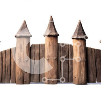 Intra Συλλεκτικό Ξύλινο Παζλ Plywood  4mm - Όμορφη εικόνα ενός ξύλινου φράχτη με τρεις κουκούλες Σε Ξύλινο Κουτί - Διαστάσεις Puzzle: 10x10 cm – 25 κομμάτια - Image 1