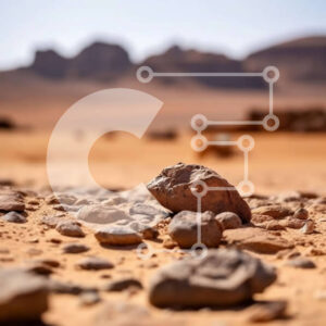 Intra Συλλεκτικό Ξύλινο Παζλ Plywood  4mm - Όμορφη εικόνα του βραχώδους τοπίου της ερήμου με βουνά στο φόντο Σε Ξύλινο Κουτί - Διαστάσεις Puzzle: 10x10 cm – 25 κομμάτια