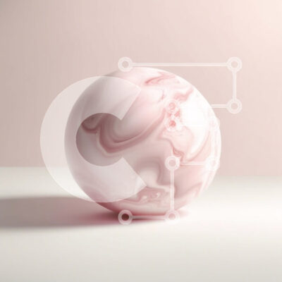 Intra Συλλεκτικό Ξύλινο Παζλ Plywood 4mm - Αφηρημένη εικόνα μιας ροζ μαρμάρινης μπάλας σε μια λευκή επιφάνεια Σε Ξύλινο Κουτί - Διαστάσεις Puzzle: 10x10 cm – 25 κομμάτια - Image 1