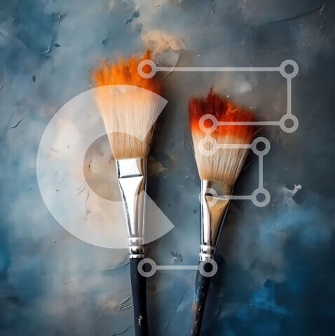 Intra Συλλεκτικό Ξύλινο Παζλ Plywood 4mm - Πολύχρωμα πινέλα σε φόντο με υφή Σε Ξύλινο Κουτί - Διαστάσεις: 10x10 cm – 25 κομμάτια - Image 1