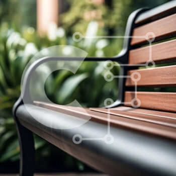 Intra Συλλεκτικό Ξύλινο Παζλ Plywood  4mm - Ξύλινος πάγκος πάρκου με μεταλλικό σκελετό σε καταπράσινο κήπο Σε Ξύλινο Κουτί - Διαστάσεις Puzzle: 10x10 cm – 25 κομμάτια - Image 1