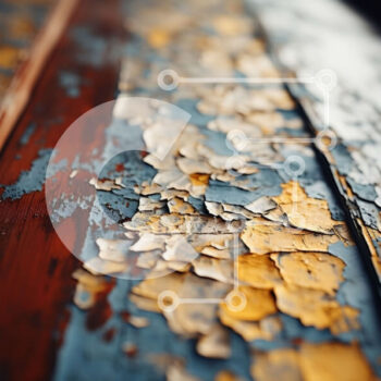 Intra Συλλεκτικό Ξύλινο Παζλ Plywood  4mm - Όμορφη εικόνα μιας ξεπερασμένης ξύλινης πόρτας με ξεφλουδισμένη μπογιά Σε Ξύλινο Κουτί - Διαστάσεις Puzzle: 10x10 cm – 25 κομμάτια - Image 1