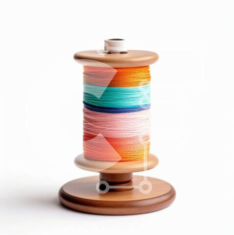 Intra Συλλεκτικό Ξύλινο Παζλ Plywood 4mm - Πολύχρωμο καρούλι νημάτων σε ξύλινο άξονα - Φωτογραφία Αρχείου Σε Ξύλινο Κουτί - Διαστάσεις Puzzle: 10x10 cm – 25 κομμάτια - Image 1