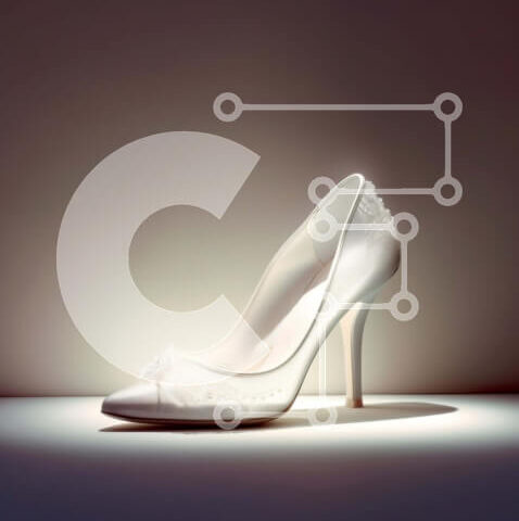 Intra Συλλεκτικό Ξύλινο Παζλ Plywood  4mm - Λευκό ψηλοτάκουνο παπούτσι σε σκούρα γυαλιστερή επιφάνεια Σε Ξύλινο Κουτί - Διαστάσεις Puzzle: 10x10 cm – 25 κομμάτια - Image 1