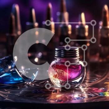 Intra Συλλεκτικό Ξύλινο Παζλ Plywood  4mm - Κομψό μπουκάλι βερνικιού νυχιών σε μεταλλικό δίσκο με βούρτσες Σε Ξύλινο Κουτί - Διαστάσεις Puzzle: 10x10 cm – 25 κομμάτια - Image 1