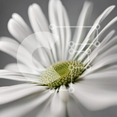 Intra Συλλεκτικό Ξύλινο Παζλ Plywood  4mm - Όμορφη εικόνα μιας λευκής μαργαρίτας με ένα πράσινο κέντρο Σε Ξύλινο Κουτί - Διαστάσεις: 10x10 cm – 25 κομμάτια - Image 1