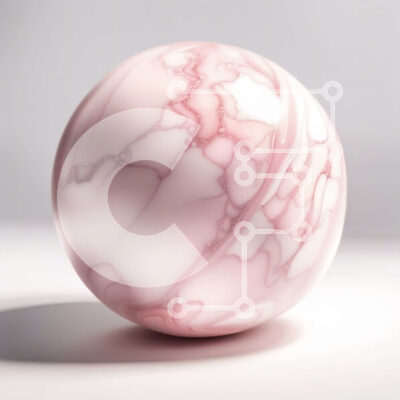 Intra Συλλεκτικό Ξύλινο Παζλ Plywood  4mm - Εκπληκτική εικόνα μιας ροζ μαρμάρινης μπάλας σε μια λευκή επιφάνεια Σε Ξύλινο Κουτί - Διαστάσεις: 10x10 cm – 25 κομμάτια - Image 1