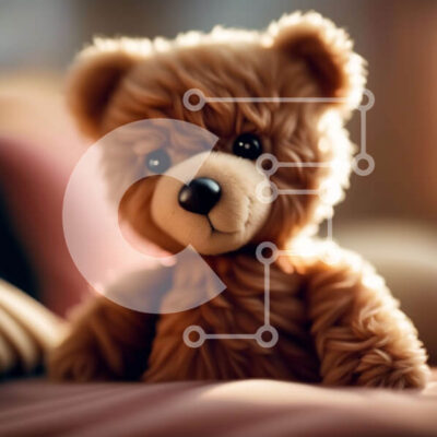 Intra Συλλεκτικό Ξύλινο Παζλ Plywood  4mm - Αξιολάτρευτη εικόνα ενός καφέ αρκουδάκι που κάθεται σε έναν καναπέ Σε Ξύλινο Κουτί - Διαστάσεις: 10x10 cm – 25 κομμάτια - Image 1