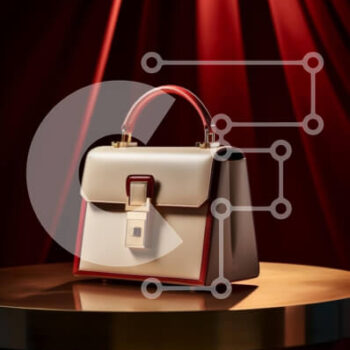 Intra Συλλεκτικό Ξύλινο Παζλ Plywood  4mm - Όμορφη λευκή και κόκκινη δερμάτινη τσάντα με χρυσές πινελιές Σε Ξύλινο Κουτί - Διαστάσεις Puzzle: 10x10 cm – 25 κομμάτια - Image 1