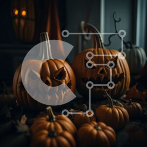 Intra Συλλεκτικό Ξύλινο Παζλ Plywood  4mm - Απόκοσμες κολοκύθες αποκριών με λαμπερά μάτια Σε Ξύλινο Κουτί - Διαστάσεις: 10x10 cm – 25 κομμάτια