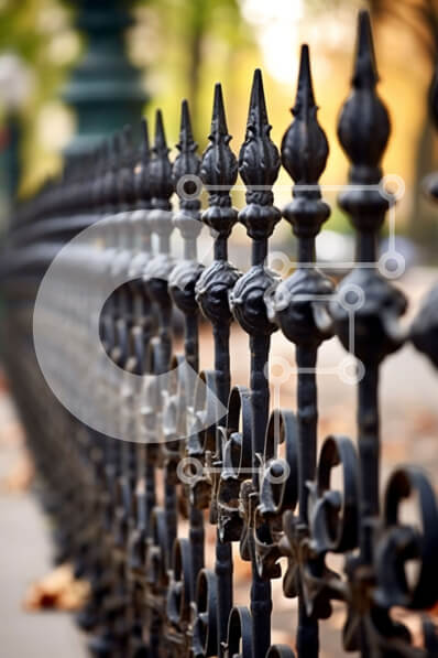 Intra Συλλεκτικό Ξύλινο Παζλ Plywood  4mm - Όμορφη κοντινή πλάνο ρουστίκ φράχτη από σφυρήλατο σίδερο με περίπλοκα σχέδια Σε Ξύλινο Κουτί - Διαστάσεις Puzzle: 10x10 cm – 25 κομμάτια