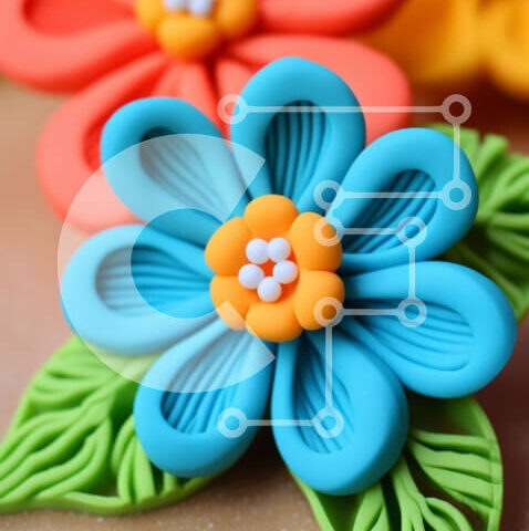 Intra Συλλεκτικό Ξύλινο Παζλ Plywood  4mm - Πολύχρωμο πλαστικό λουλούδι κινηματογράφηση σε πρώτο πλάνο Σε Ξύλινο Κουτί - Διαστάσεις Puzzle: 10x10 cm – 25 κομμάτια - Image 1