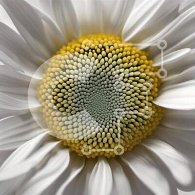 Intra Συλλεκτικό Ξύλινο Παζλ Plywood 4mm - Όμορφη εικόνα μιας λευκής μαργαρίτας με κίτρινο κέντρο και πράσινα φύλλα Σε Ξύλινο Κουτί - Διαστάσεις: 10x10 cm – 25 κομμάτια - Image 1