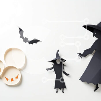 Intra Συλλεκτικό Ξύλινο Παζλ Plywood  4mm - Χάρτινες αποκοπές αποκριών σε λευκό φόντο Σε Ξύλινο Κουτί - Διαστάσεις Puzzle: 10x10 cm – 25 κομμάτια - Image 1