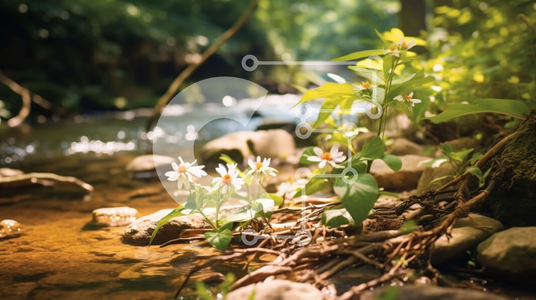 Intra Συλλεκτικό Ξύλινο Παζλ Plywood  4mm - Όμορφη εικόνα ενός καθαρού ρεύματος που ρέει μέσα από ένα δάσος Σε Ξύλινο Κουτί - Διαστάσεις: 10x10 cm – 25 κομμάτια