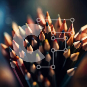 Intra Συλλεκτικό Ξύλινο Παζλ Plywood  4mm - Ζωντανή εικόνα με πολύχρωμα μολύβια που τακτοποιούνται σε κύκλο Σε Ξύλινο Κουτί - Διαστάσεις: 10x10 cm – 25 κομμάτια