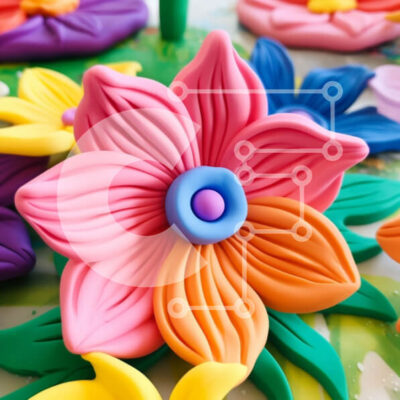 Intra Συλλεκτικό Ξύλινο Παζλ Plywood  4mm - Πολύχρωμα λουλούδια τοποθετημένα σε κύκλο Σε Ξύλινο Κουτί - Διαστάσεις: 10x10 cm – 25 κομμάτια - Image 1