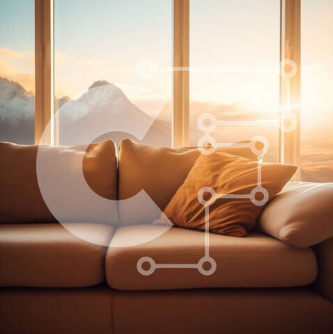 Intra Συλλεκτικό Ξύλινο Παζλ Plywood  4mm - Όμορφη θέα στο ηλιοβασίλεμα από ένα άνετο σαλόνι Σε Ξύλινο Κουτί - Διαστάσεις Puzzle: 10x10 cm – 25 κομμάτια - Image 1