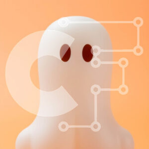 Intra Συλλεκτικό Ξύλινο Παζλ Plywood  4mm - Αντικείμενο σε σχήμα φαντάσματος σε πορτοκαλί φόντο Σε Ξύλινο Κουτί - Διαστάσεις: 10x10 cm – 25 κομμάτια