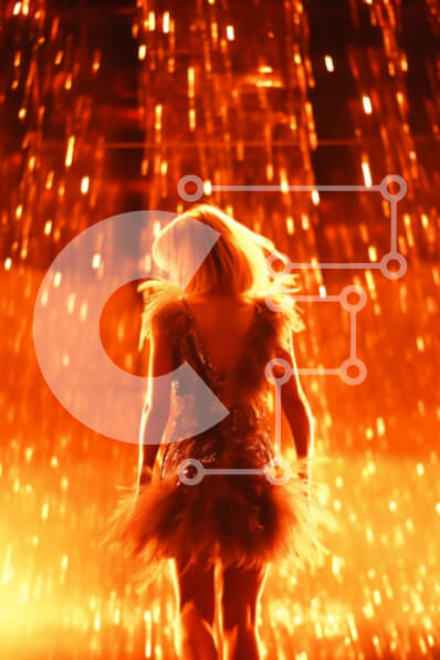 Intra Συλλεκτικό Ξύλινο Παζλ Plywood  4mm - Δραματική σκηνική παράσταση με γυναίκα με γυαλιστερό φόρεμα Σε Ξύλινο Κουτί - Διαστάσεις Puzzle: 10x10 cm – 25 κομμάτια