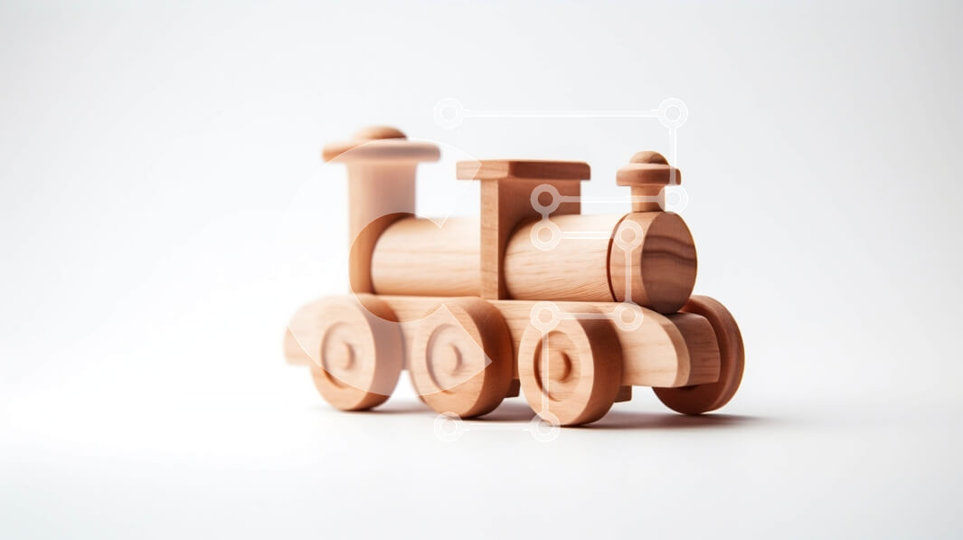 Intra Συλλεκτικό Ξύλινο Παζλ Plywood  4mm - Χαριτωμένο και παιχνιδιάρικο ξύλινο τρένο παιχνιδιών σε καθαρό λευκό φόντο Σε Ξύλινο Κουτί - Διαστάσεις: 10x10 cm – 25 κομμάτια - Image 1