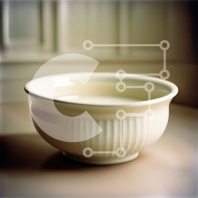 Intra Συλλεκτικό Ξύλινο Παζλ Plywood  4mm - Άνετο εσωτερικό: Λευκό κεραμικό μπολ σε ξύλινο τραπέζι δίπλα στο παράθυρο Σε Ξύλινο Κουτί - Διαστάσεις Puzzle: 10x10 cm – 25 κομμάτια - Image 1