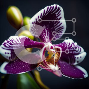 Intra Συλλεκτικό Ξύλινο Παζλ Plywood  4mm - Εκπληκτική εικόνα μιας μωβ και λευκής ορχιδέας από κοντά Σε Ξύλινο Κουτί - Διαστάσεις: 10x10 cm – 25 κομμάτια