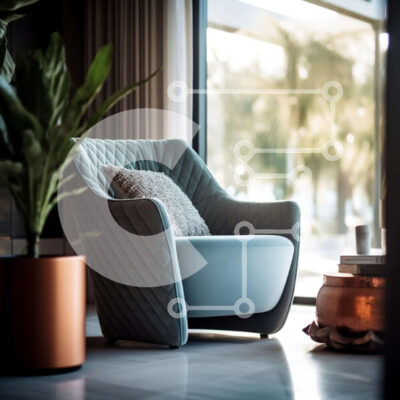 Intra Συλλεκτικό Ξύλινο Παζλ Plywood  4mm – Κομψό σαλόνι με θέα στον ορίζοντα της πόλης Σε Ξύλινο Κουτί – Διαστάσεις Puzzle: 10×10 cm – 25 κομμάτια