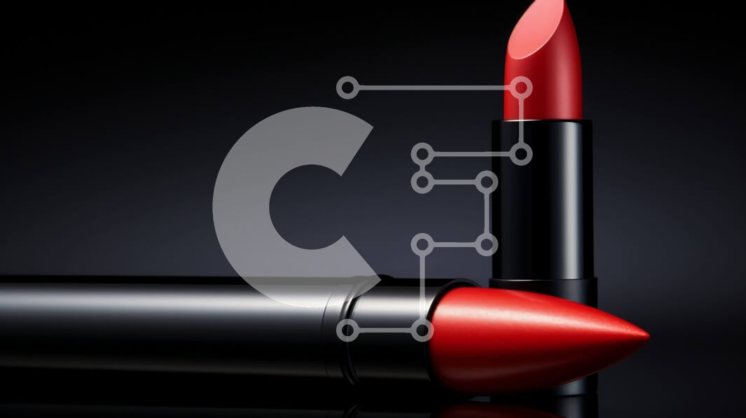 Intra Συλλεκτικό Ξύλινο Παζλ Plywood  4mm - Κόκκινα και μαύρα κραγιόν σε μαύρο φόντο Σε Ξύλινο Κουτί - Διαστάσεις Puzzle: 10x10 cm – 25 κομμάτια