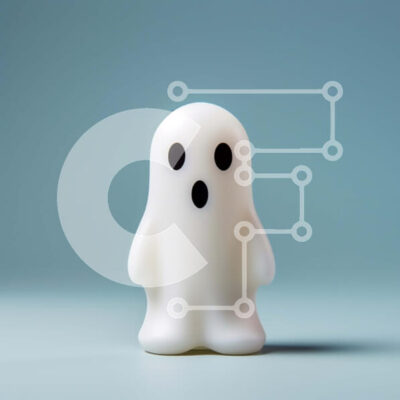 Intra Συλλεκτικό Ξύλινο Παζλ Plywood 4mm - Μικρό ειδώλιο φαντασμάτων σε πορτοκαλί φόντο Σε Ξύλινο Κουτί - Διαστάσεις Puzzle: 10x10 cm – 25 κομμάτια - Image 1