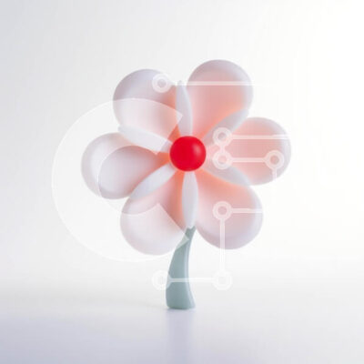 Intra Συλλεκτικό Ξύλινο Παζλ Plywood  4mm - Λευκό λουλούδι γλυπτό σε υπόλευκο φόντο Σε Ξύλινο Κουτί - Διαστάσεις Puzzle: 10x10 cm – 25 κομμάτια - Image 1