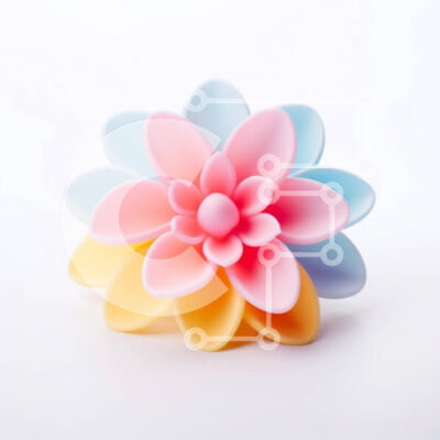 Intra Συλλεκτικό Ξύλινο Παζλ Plywood  4mm - Πολύχρωμο πλαστικό λουλούδι διακόσμηση σε λευκή επιφάνεια Σε Ξύλινο Κουτί - Διαστάσεις Puzzle: 10x10 cm – 25 κομμάτια - Image 1