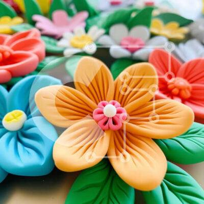 Intra Συλλεκτικό Ξύλινο Παζλ Plywood  4mm - Πολύχρωμα λουλούδια τοποθετημένα σε κύκλο Σε Ξύλινο Κουτί - Διαστάσεις: 10x10 cm – 25 κομμάτια - Image 1