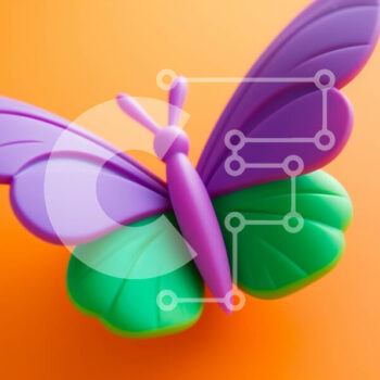 Intra Συλλεκτικό Ξύλινο Παζλ Plywood  4mm - Πολύχρωμο παιχνίδι πεταλούδων σε πορτοκαλί φόντο Σε Ξύλινο Κουτί - Διαστάσεις Puzzle: 10x10 cm – 25 κομμάτια - Image 1