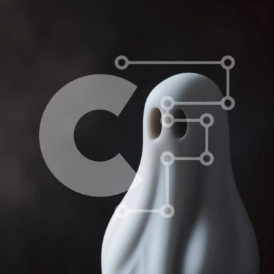 Intra Συλλεκτικό Ξύλινο Παζλ Plywood  4mm - Λευκό ειδώλιο σε σχήμα φαντάσματος που στέκεται μπροστά από σκούρο φόντο Σε Ξύλινο Κουτί - Διαστάσεις: 10x10 cm – 25 κομμάτια - Image 1