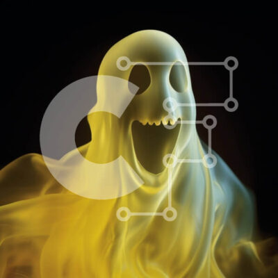 Intra Συλλεκτικό Ξύλινο Παζλ Plywood  4mm - Κίτρινο φάντασμα που επιπλέει στον αέρα με ανοιχτό στόμα Σε Ξύλινο Κουτί - Διαστάσεις Puzzle: 10x10 cm – 25 κομμάτια - Image 1