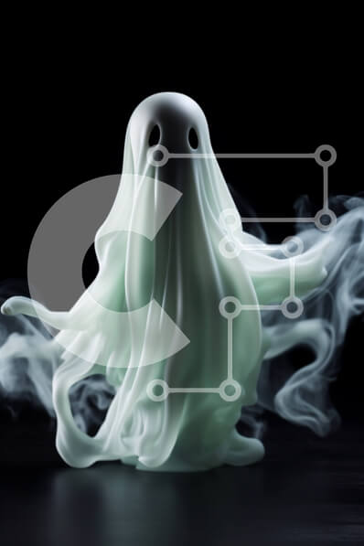 Intra Συλλεκτικό Ξύλινο Παζλ Plywood  4mm - Ειδώλιο φάντασμα που επιπλέει στον αέρα με λευκό καπνό Σε Ξύλινο Κουτί - Διαστάσεις Puzzle: 10x10 cm – 25 κομμάτια