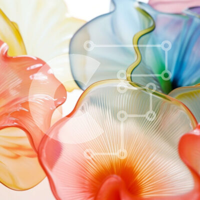 Intra Συλλεκτικό Ξύλινο Παζλ Plywood  4mm - Πολύχρωμα λουλούδια από γυαλί Σε Ξύλινο Κουτί - Διαστάσεις: 10x10 cm – 25 κομμάτια - Image 1