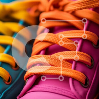 Intra Συλλεκτικό Ξύλινο Παζλ Plywood  4mm - Πολύχρωμα αθλητικά παπούτσια με φωτεινά κορδόνια Σε Ξύλινο Κουτί - Διαστάσεις Puzzle: 10x10 cm – 25 κομμάτια - Image 1