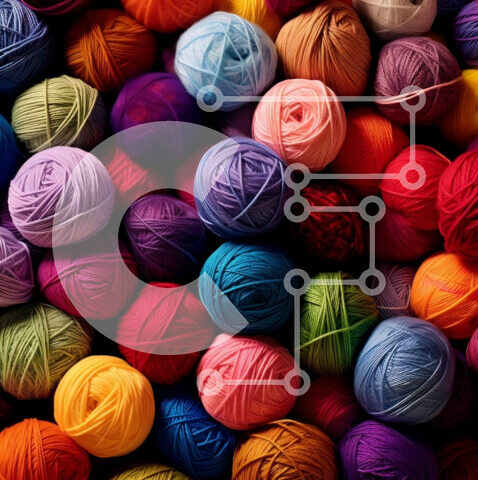 Intra Συλλεκτικό Ξύλινο Παζλ Plywood 4mm - Ζωντανή εικόνα ενός σωρού από πολύχρωμες μπάλες νήματος Σε Ξύλινο Κουτί - Διαστάσεις: 10x10 cm – 25 κομμάτια - Image 1