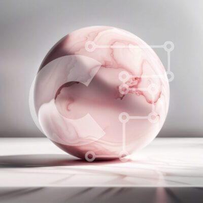 Intra Συλλεκτικό Ξύλινο Παζλ Plywood 4mm - Εκπληκτική εικόνα μιας ροζ μαρμάρινης μπάλας σε μια καθαρή λευκή επιφάνεια Σε Ξύλινο Κουτί - Διαστάσεις: 10x10 cm – 25 κομμάτια - Image 1