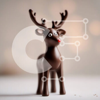 Intra Συλλεκτικό Ξύλινο Παζλ Plywood  4mm - Παιχνίδι σοκολάτας ταράνδων με κατεστραμμένη μύτη Σε Ξύλινο Κουτί - Διαστάσεις Puzzle: 10x10 cm – 25 κομμάτια - Image 1