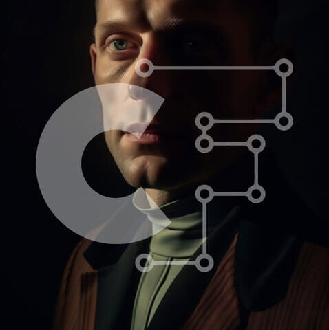 Intra Συλλεκτικό Ξύλινο Παζλ Plywood 4mm - Σοβαρός άντρας με καφέ κοστούμι με μαύρη γραβάτα Σε Ξύλινο Κουτί - Διαστάσεις Puzzle: 10x10 cm – 25 κομμάτια - Image 1