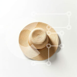 Intra Συλλεκτικό Ξύλινο Παζλ Plywood  4mm - Απλό και κομψό μπεζ ψάθινο καπέλο με φαρδύ γείσο Σε Ξύλινο Κουτί - Διαστάσεις Puzzle: 10x10 cm – 25 κομμάτια