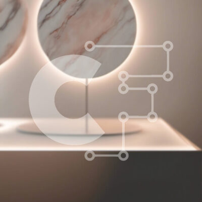 Intra Συλλεκτικό Ξύλινο Παζλ Plywood 4mm - Κυκλικά μαρμάρινα γλυπτά σε λευκό τραπέζι με φώτα LED Σε Ξύλινο Κουτί - Διαστάσεις Puzzle: 10x10 cm – 25 κομμάτια - Image 1