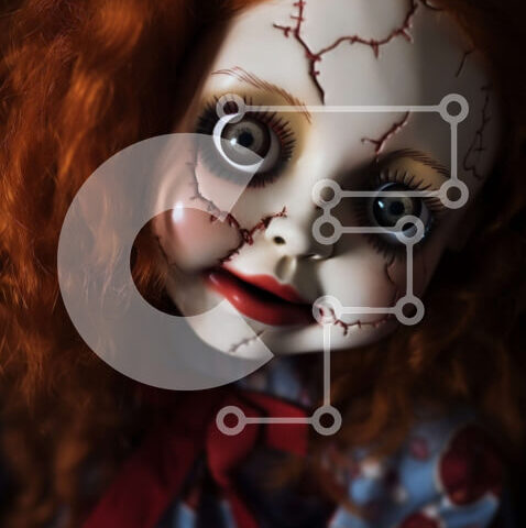 Intra Συλλεκτικό Ξύλινο Παζλ Plywood 4mm - Κοκκινομάλλα κούκλα με μακιγιάζ χαμογελώντας Σε Ξύλινο Κουτί - Διαστάσεις Puzzle: 10x10 cm – 25 κομμάτια - Image 1