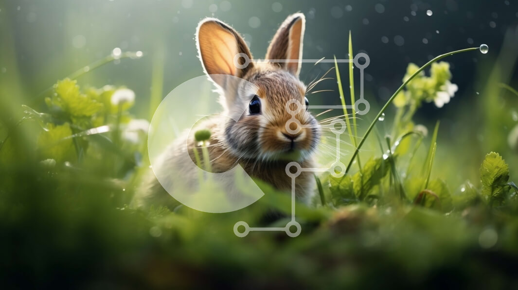 Intra Συλλεκτικό Ξύλινο Παζλ Plywood  4mm - Καφέ λαγουδάκι στη βροχή Σε Ξύλινο Κουτί - Διαστάσεις: 10x10 cm – 25 κομμάτια