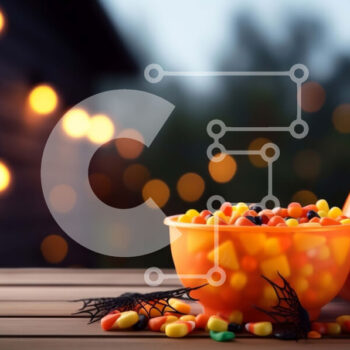 Intra Συλλεκτικό Ξύλινο Παζλ Plywood  4mm - Αποκριάτικη διακόσμηση με κολοκύθα και καραμέλα καλαμπόκι Σε Ξύλινο Κουτί - Διαστάσεις Puzzle: 10x10 cm – 25 κομμάτια - Image 1