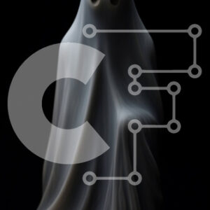 Intra Συλλεκτικό Ξύλινο Παζλ Plywood  4mm - Φιγούρα σαν φάντασμα που κάθεται μπροστά σε μαύρο φόντο Σε Ξύλινο Κουτί - Διαστάσεις Puzzle: 10x10 cm – 25 κομμάτια